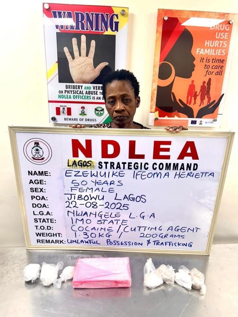 NDLEA Arrests Widow Using Fake Pregnancy To Traffic Cocaine In Lagos