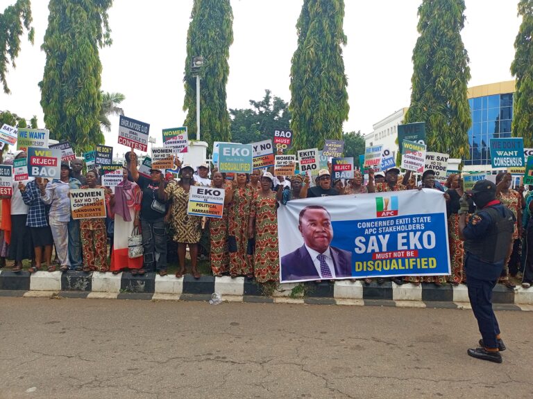 Protest Erupts In APC Secretariat, As Ekiti Women Kick Against Consensus Ahead Of Gov’ship Primary